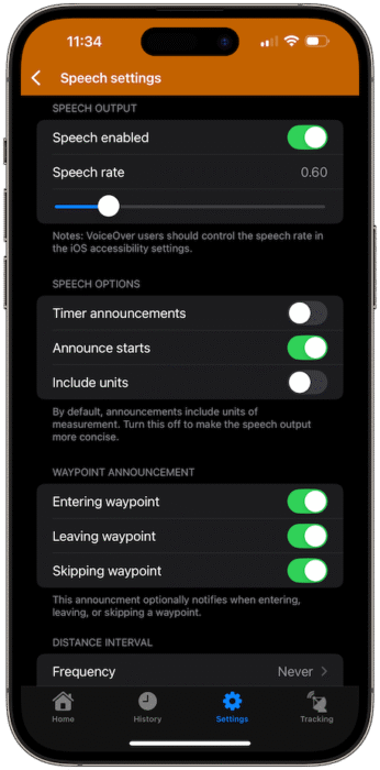 Speech-settings